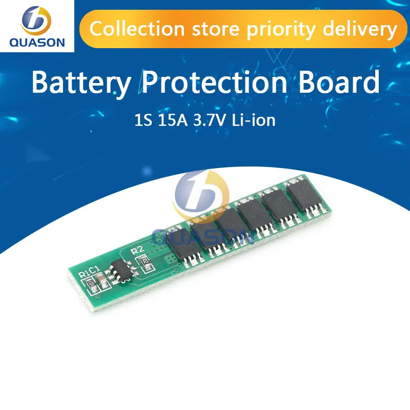 1S 15A 3.7V Li-ion 6MOS BMS PCM Battery Protection Board PCM for 18650 Lithium Lion Battery