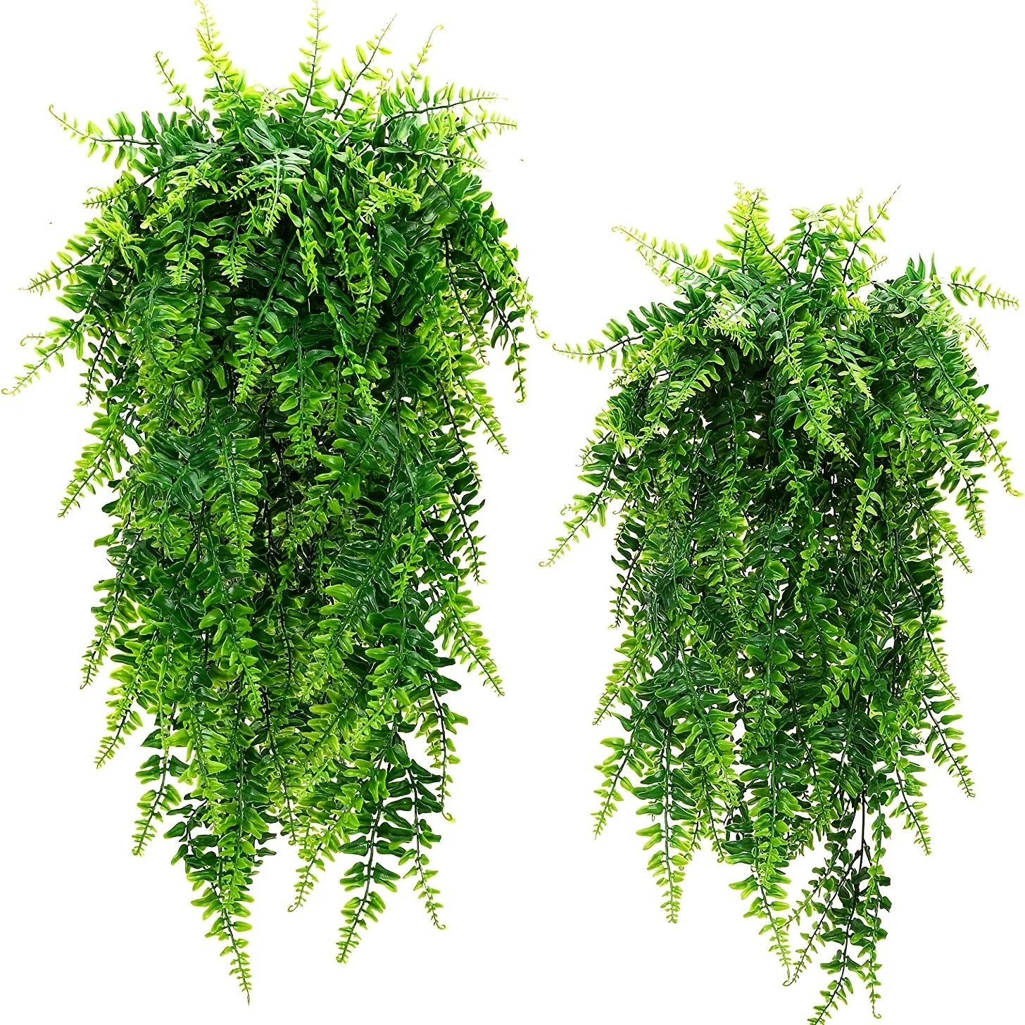 2pcs Artificial Boston Ferns UV Resistant Fake Hanging Plant for Home Garden Wall Wedding Indoor Outdoor Decoration