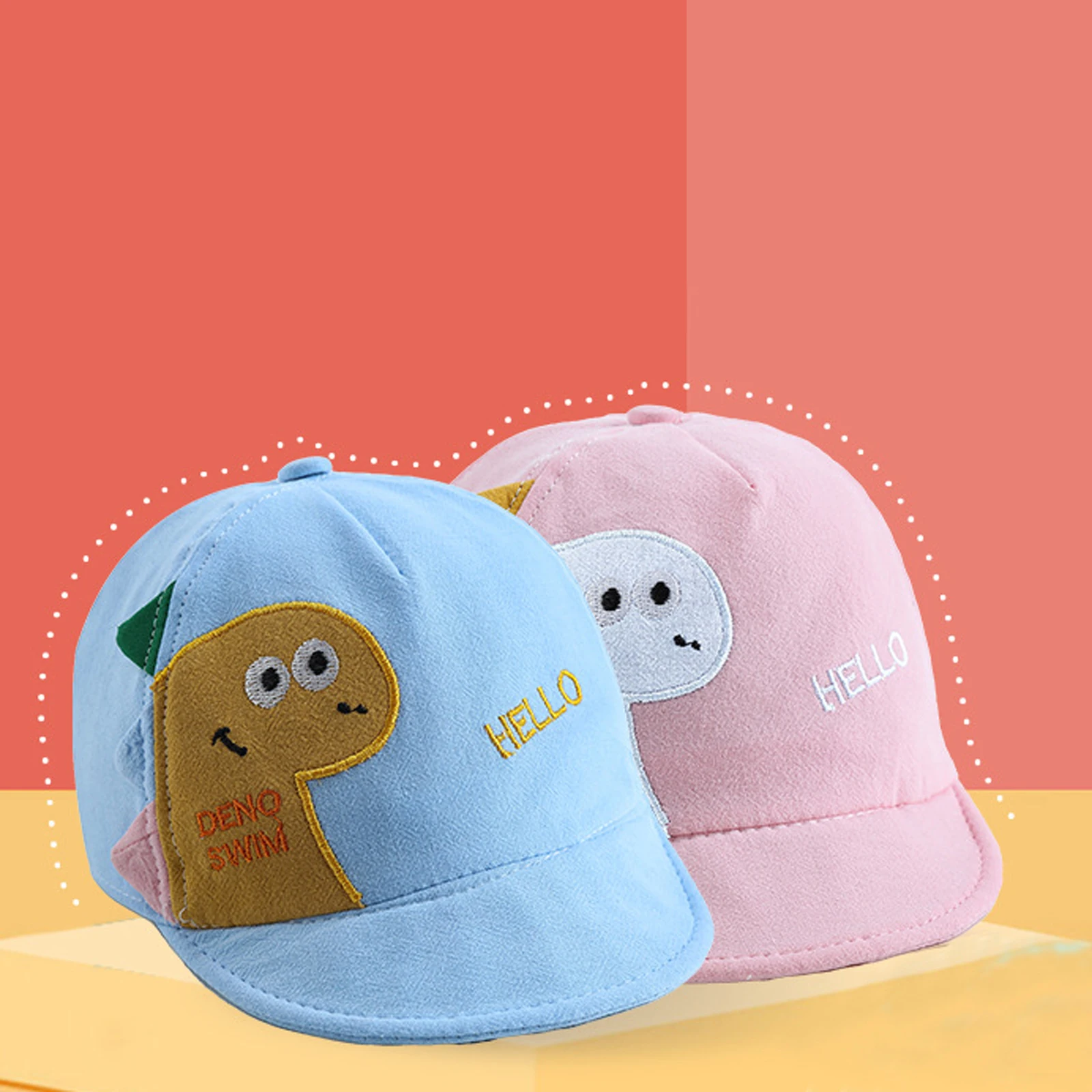 1-4Y Kid Boys Girls Baseball Hats Cartoon Animal Pattern Peaked Cap Sun Protection Cap Sunscreen Sun Visor Hat Ourdoor Accessory