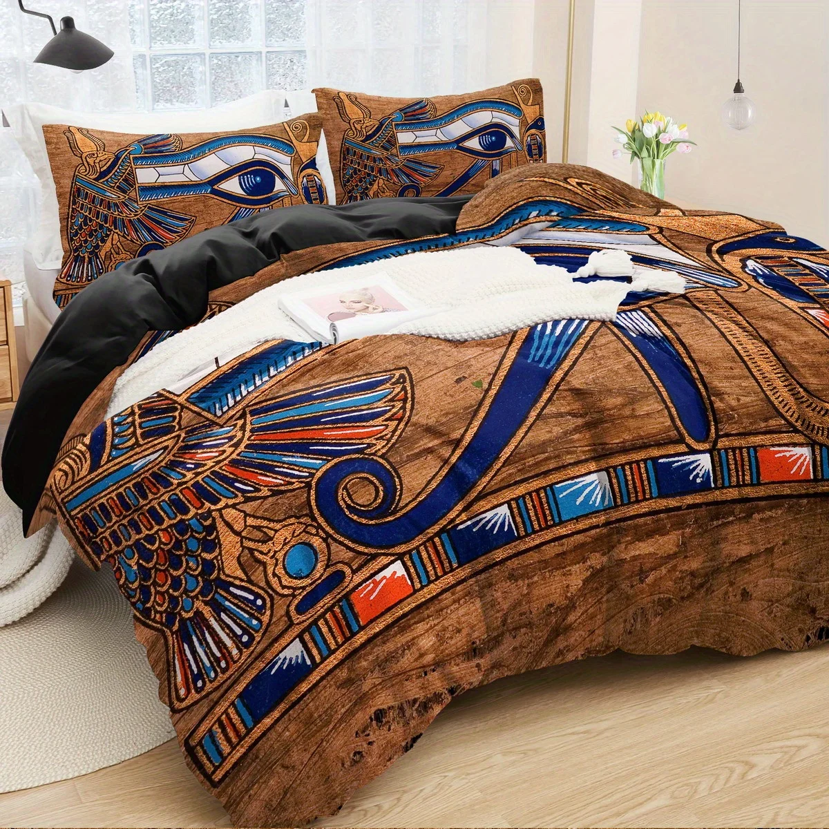 Horus Eye Egypt Pharaoh Duvet Cover Set King Size Bedding Queen Size Halloween Gift - Duvet Cover Sets with Pharaoh Theme