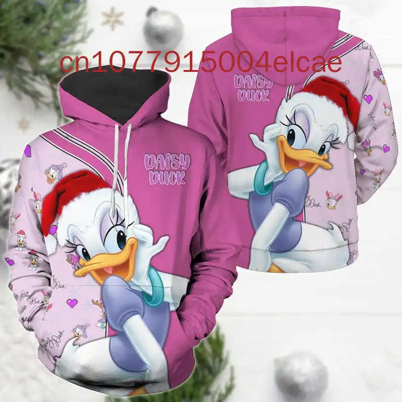 Daisy Duck Christmas Hoodie Legging Disney Cartoon Santa Hat Shirt Patns Magic Kingdom Yoga Pants Donald Duck Legging Gift Women