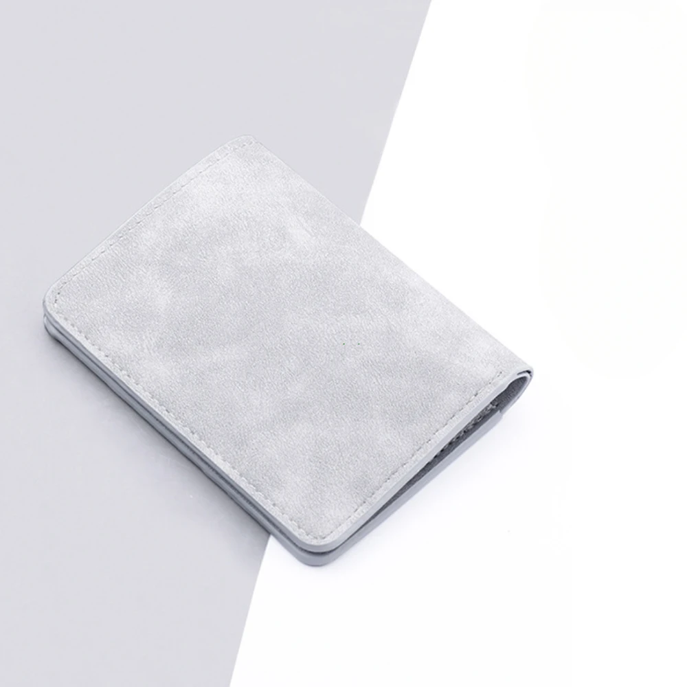 Portfel męski/damski na karty kredytowe/identyfikacyjne, wielokomorowy portfel na karty, składany portfel dwukrotny, mały portfel, czarny/szary portfel na monety