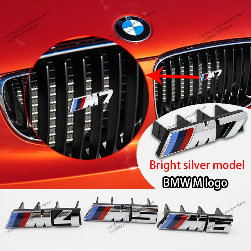 3D Metal Front Grille Emblem Sticker For BMW M1 M2 M3 M4 M5 M6 M7 M8 G82 G83 F48 G60 F30 Grill Badge Decals Exterior Accessories