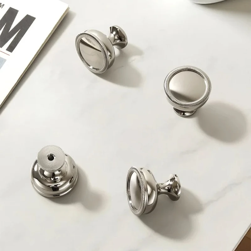 خزانة نحاسية صلبة مصقولة بالنيكل سحب خزانة ملابس/مقبض باب خزانة بفتحة واحدة مقبض درج مقبض أثاث Kitihen