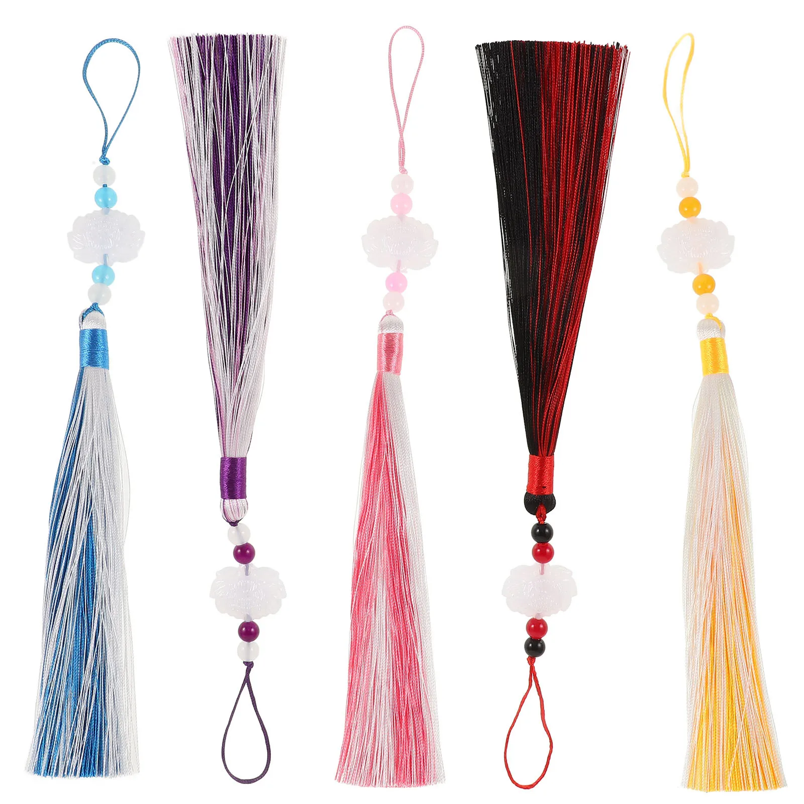 

5Pcs Hanfu Tassel Pendant Lotus Flower Design Traditional Chinese Accessory Durable Material Versatile Occasions