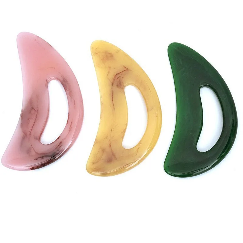 

Natural Resin Full Body Acupoints Massage Large Scraping Board Resin Beeswax Curved Shaped Face Back Shoulder Neck Scraping