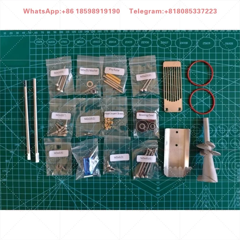Aluminum Alloy Propeller, Aluminum-Alloy Wave Board, Stainless Steel Mesh, Hardware Kit for M-jet-35 Water PUMP