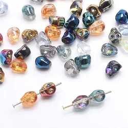 8mm 30pcs Skull Rhinestone Glass Crystal Beads Loose Spacer Bead for Jewerly Making Bracelet Necklace DIY Halloween Gift