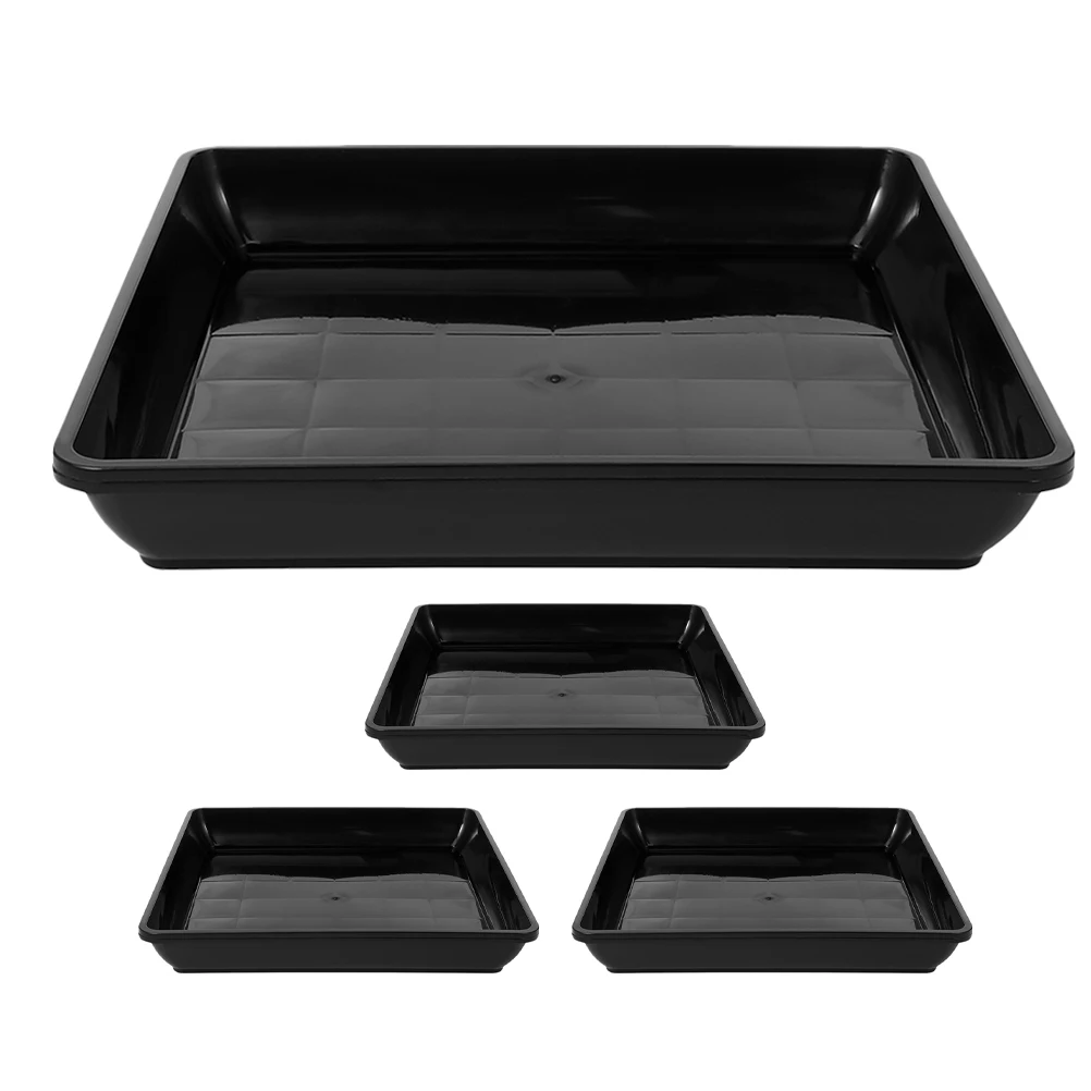 

4pcs Plant Water Catcher Square Flower Pot Saucer Thickened Plastic Planter Drainage Base For Garden Balcony Indoor