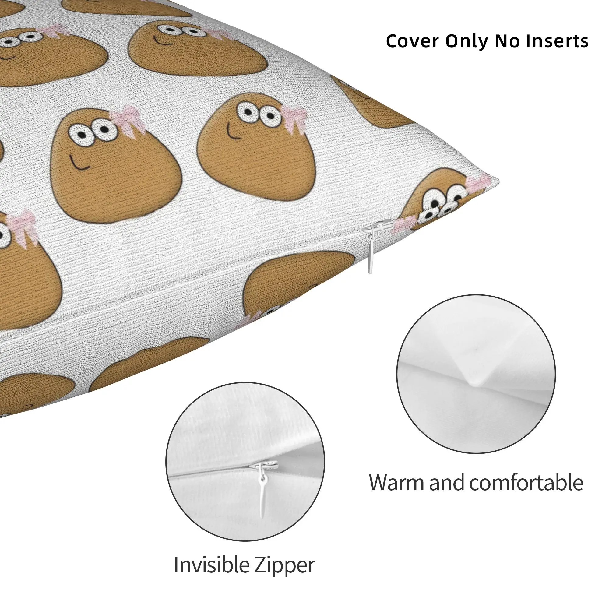 Printed Virtual-Alien Pet P-Pou Pillowcase Polyester Cushion Cover Decorations Cartoon Game Pillow Case Cover Home Zipper