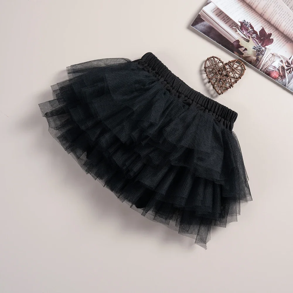 2024 Baby Girl Summer Puff Skirt 1-4Y Children\'s Solid Color Princess Mini Skirt Cute Skirt for Preschool Girls, Daily Dressing