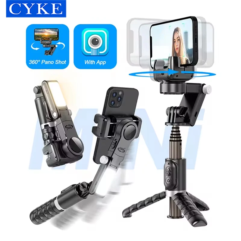 CYKE 360 Rotation Following Shooting Mode Gimbal Stabilizer Selfie Stick Tripod Gimbal For Phone Smartphone Live Photography