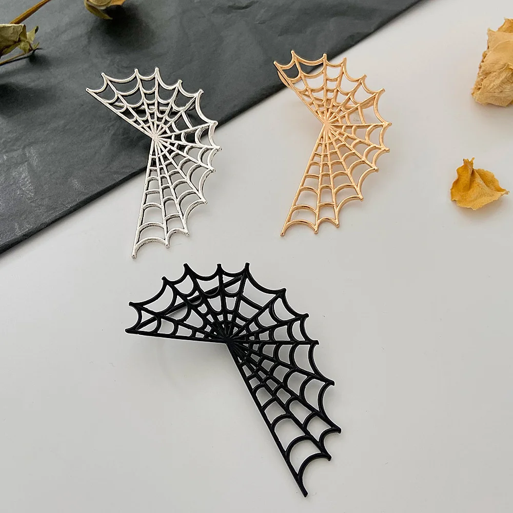 Retro Spider Web Large Earrings for Women Punk Web Charm Clip Earrings Jewelry Accessories Halloween Party Gifts Gothic Decor view 3