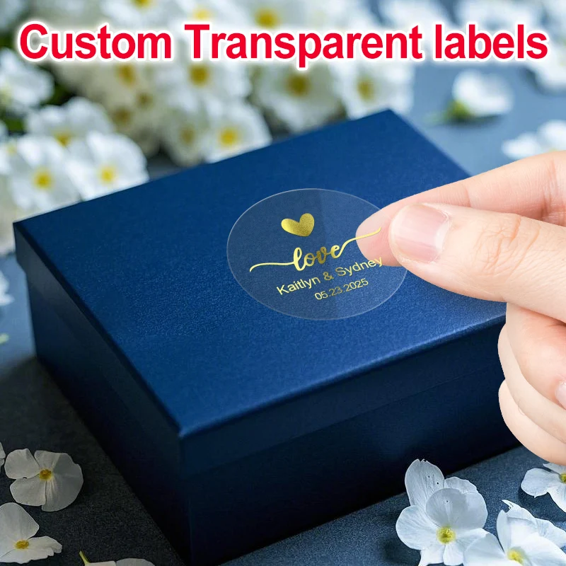 DIY wasserfeste transparente Aufkleber – individuelle Hochzeitssiegel mit starkem Kleber, Party-Dekoration und Jubiläumsgeschenkaufkleber