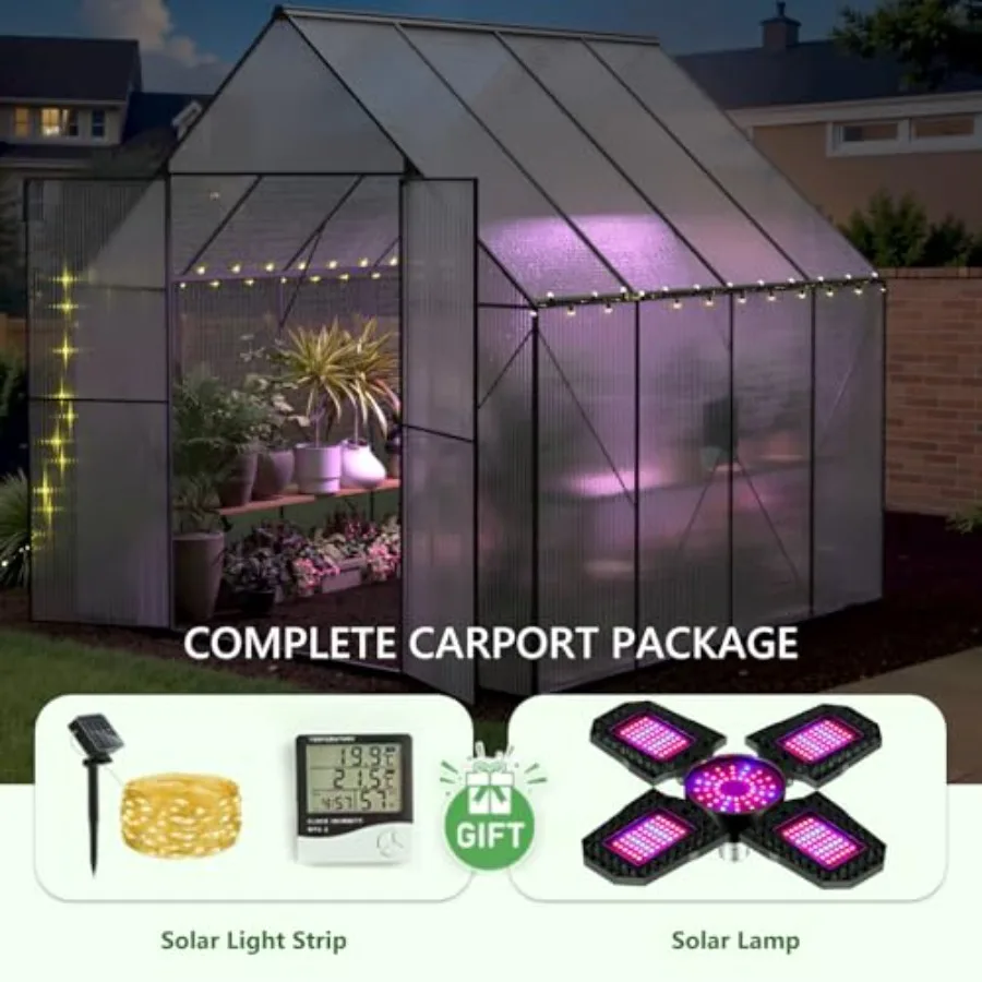 Outdoor greenhouse for feet protection, heavy-duty polycarbonate material, green color, UV-resistant and weatherproof