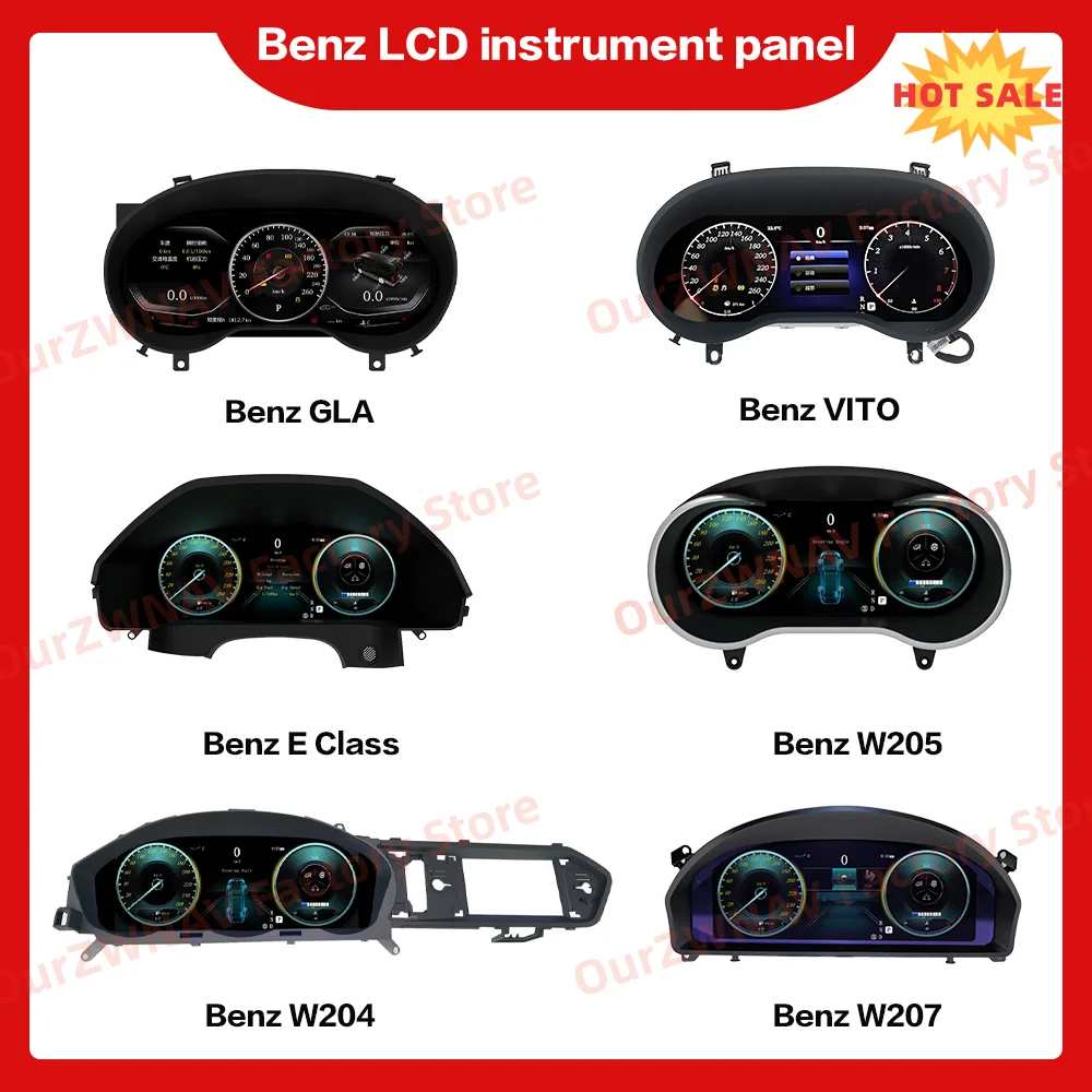 

LCD Car Digital Cluster Instrument CockPit For Benz W204 C230 C300 W205 GLC X205 W207 W212 GLA 2010 - 2018 Speedmeter Dashboard