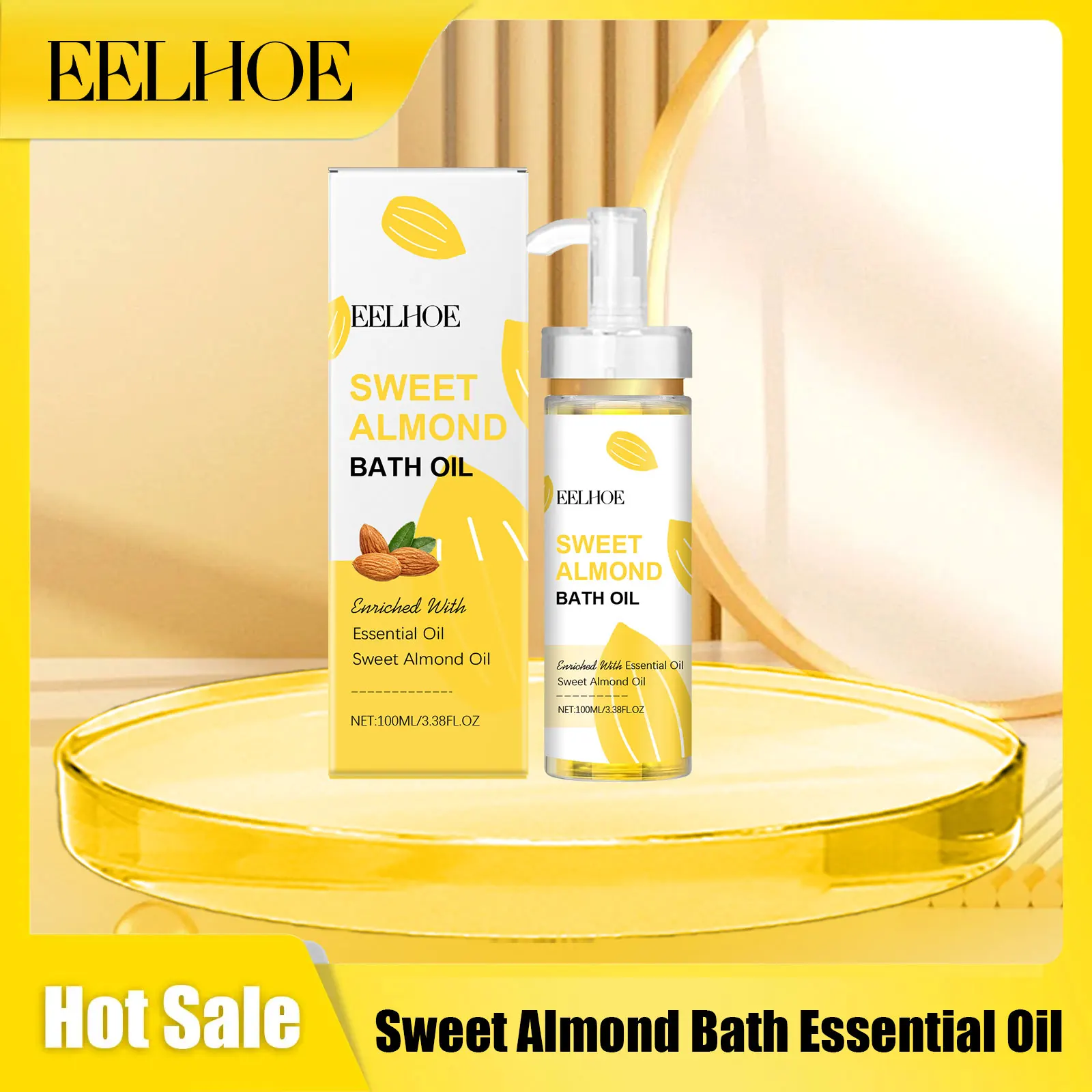 

Sweet Almond Body Oil Gentle Cleaning Soothe Remove Dirt Anti Dry Skin Softening Moisturizing Body Cleansing Care Shower Oil