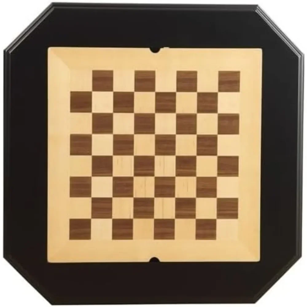 2-Drawer Game Board Table in Black for Chess, Checkers, Backgammon, 28 in x 28 in x 31 in