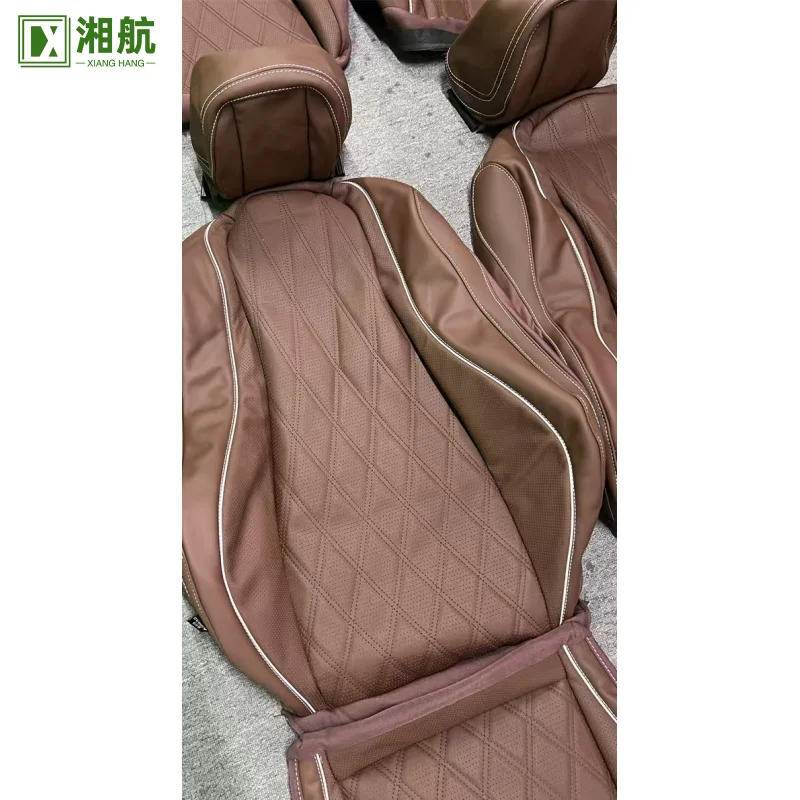 Suitable for Mercedes-Benz GLS Brown Nappa Leather Full Replacement Car Seat Cover