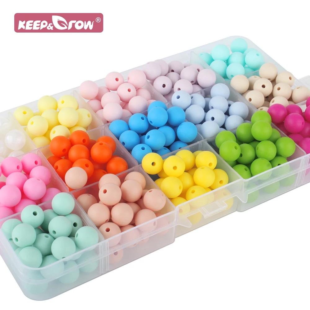 100pcs 12mm Silicone Beads Baby Round Teething Beads Teether Food Grade DIY Pacifier clips Chain Baby Oral Nursing Accessories