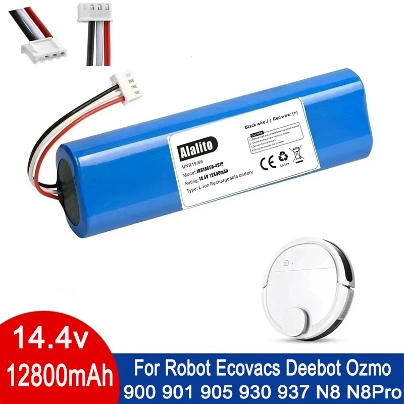 

100% Originate 18650 Battery For Robot Ecovacs Deebot Ozmo 14.4V 12800Mah Vacuum Cleaner 900 901 905 930 937 Novelty100% Origina