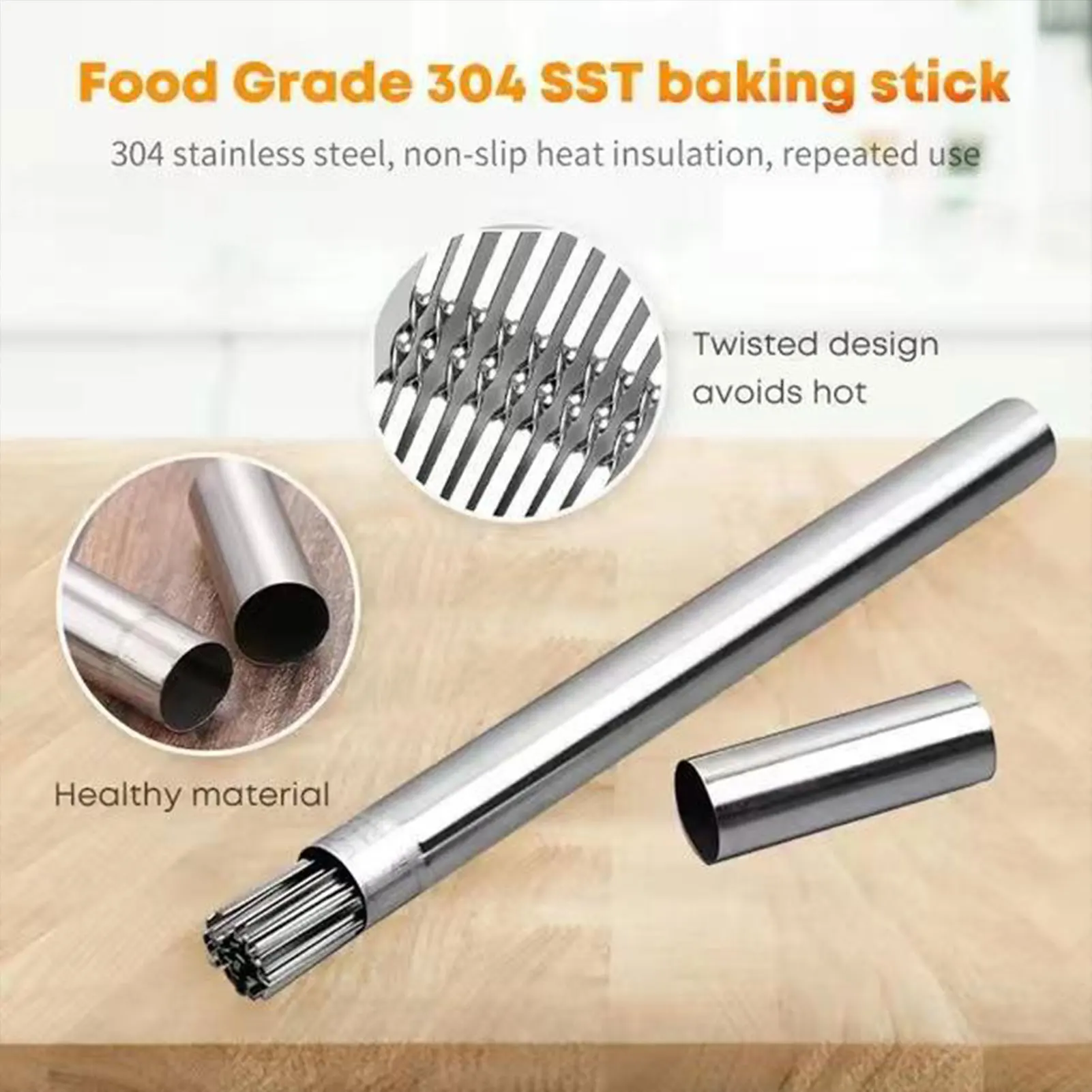 20 Pcs Stainless Steel BBQ Skewer Reusable BBQ Barbecue Kabab Sticks for Outdoor BBQ Grill Supply