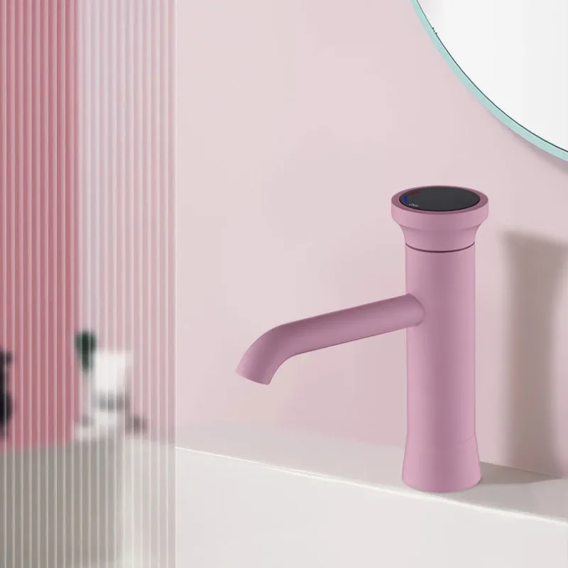 

Pink Love Color Bathroom Sink Faucet hot and cold Crane Brass Basin Faucet White or black Sink Faucet Single Handle water tap