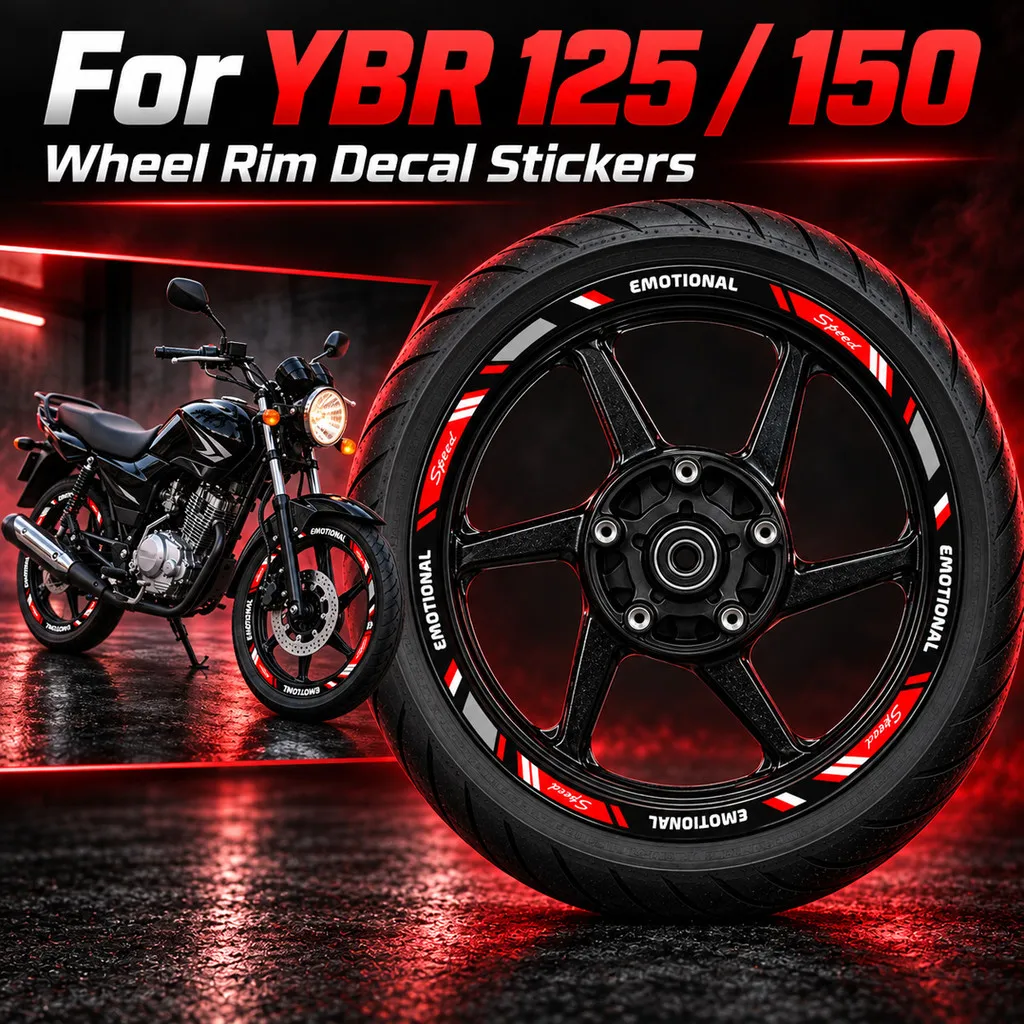 For YBR 125 150 Motorcycle Wheel Rim Reflective Sticker Wheel Hub Decor Multiple Colors Exterior Modification Accessories Decals