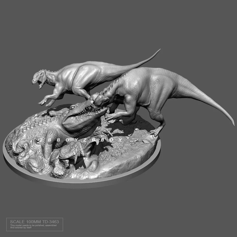 100mm Resin model kits Dinosaurs and crocodiles DIY colorless and self-assembled TD-3463