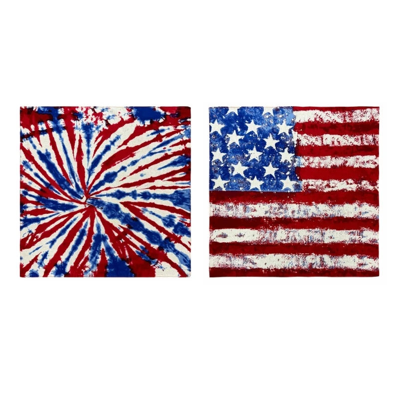 Western Printed Headscarf for DanceParty Square Kercheif US Flags Bandana Street Dance Bandana Outdoor Activity Headwrap