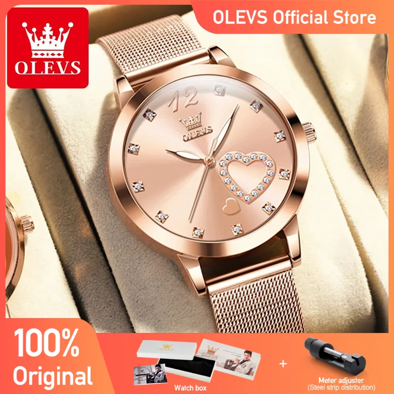 OLEVS Women\'s Watches Casual Trend Watch for Girl Top Brand Original Wristwatch Waterproof Luminous Stainless Steel New Color