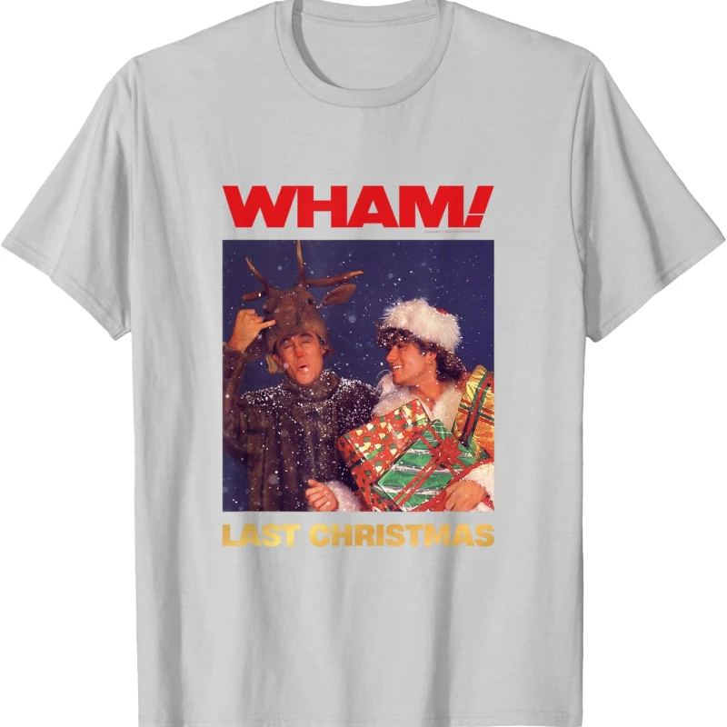 Camiseta AMAZON EXC LUSIVE LAST CHRISTMAS Azul الرجال تي شيرت مطبوع بلايز عالية الجودة القطن Crewneck الكبار منتظم كم قصير #3