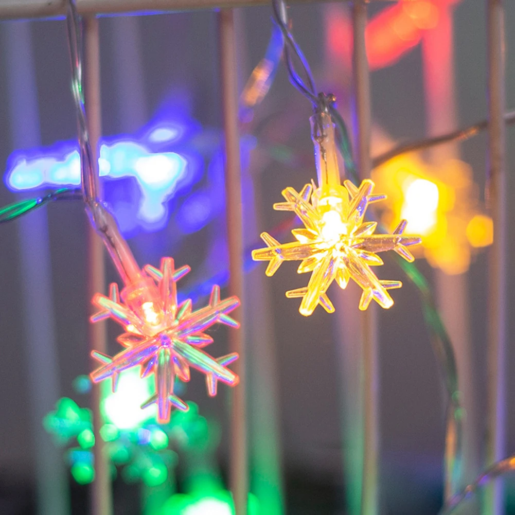 Śnieżynka bożonarodzeniowe lampki ciepłe białe lampki świąteczne na sznurku do sypialni na przyjęcie w domu wystrój bożonarodzeniowy dekoracje na zewnątrz na drzewo
