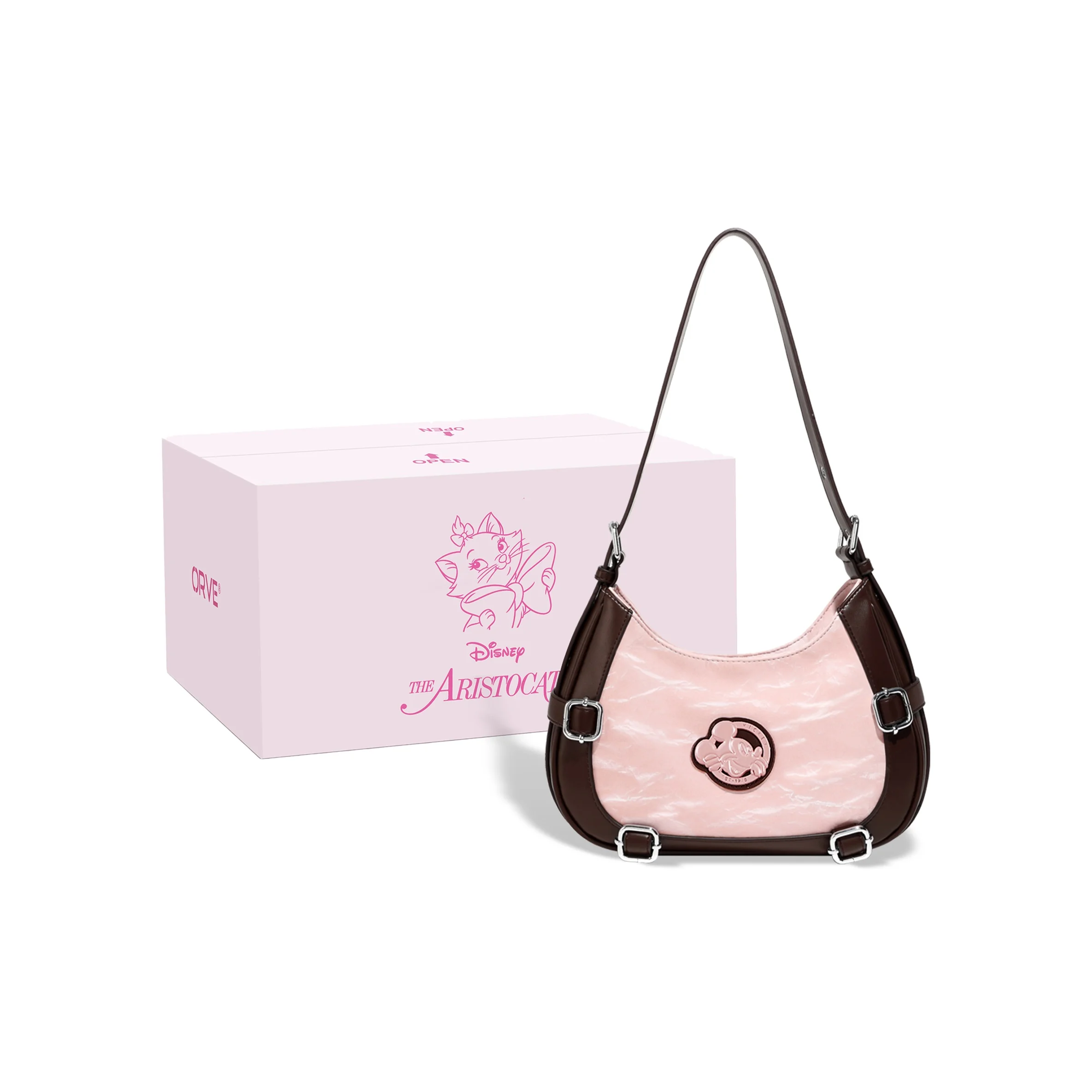Disney Mickey Mouse Pu Handbag, Shoulder Bag Regular Women's Pink Brown BMK-71486P
