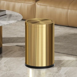 Leasylife-Trash Can with Metal Lid, Light, Luxury, Suitable for Living Room, Bedroom, Office, Bathroom, 9L