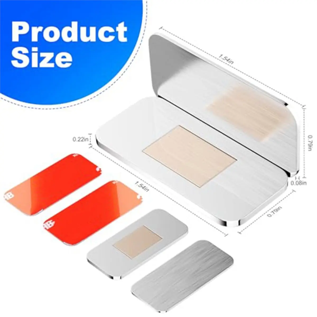 FTGT NEW Ultra Thin Magnetic Cabinet Door Catch, Stainless Steel Latches with Adhesive, Easy Install 10 Pack