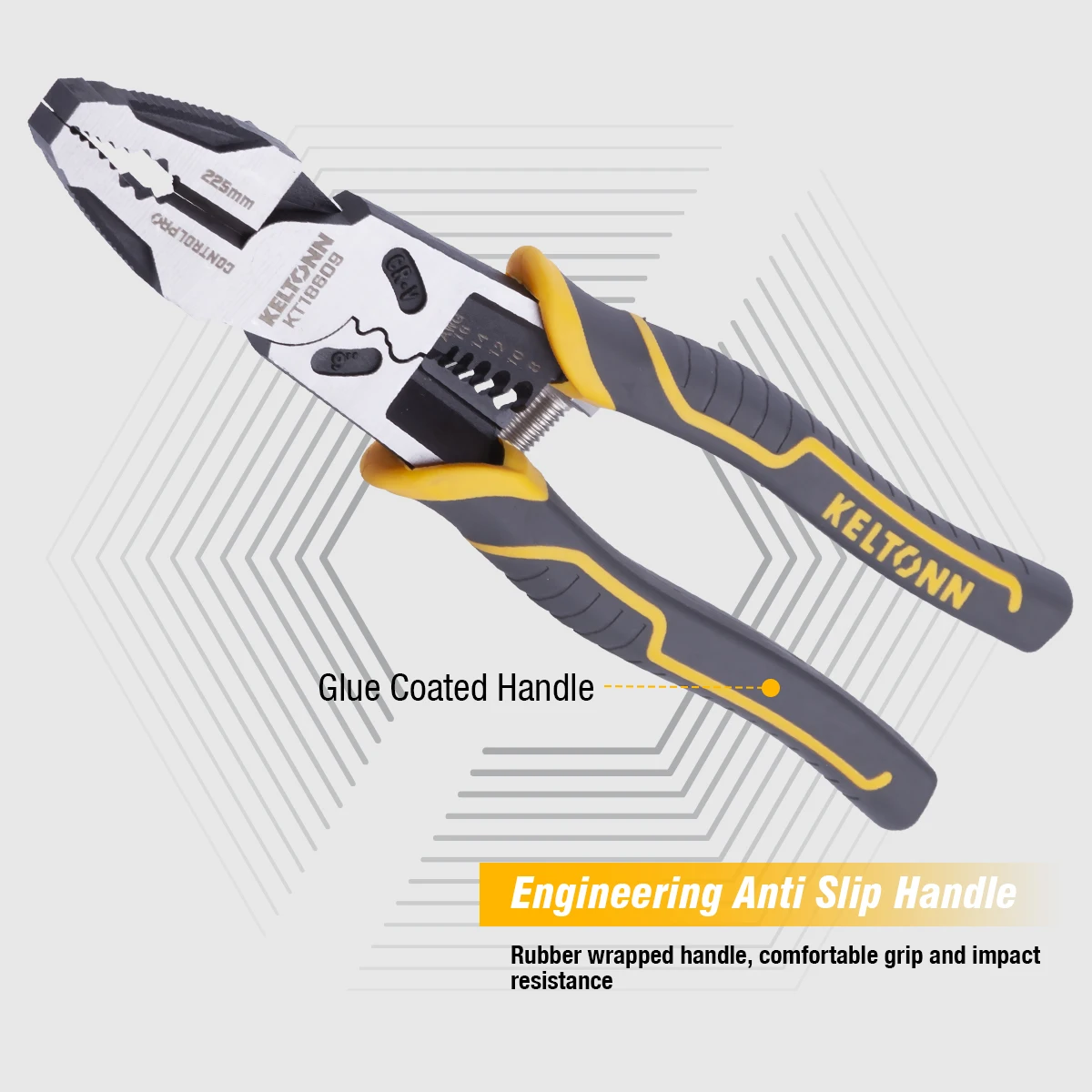 Multifunctional Wire Stripper Crimper Cable Cutter Pliers, 9-inch multi-function wire cutting, crimping, stripping and clamping