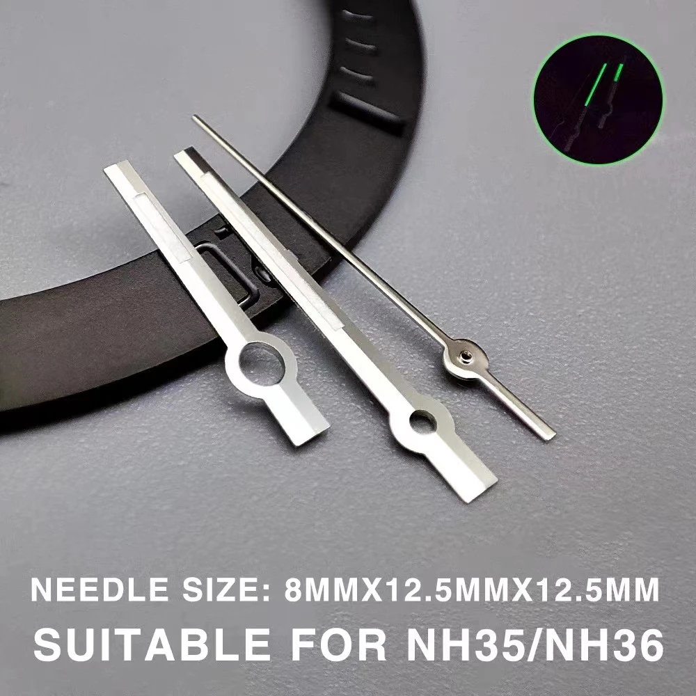 

Hands Rose Gold Silver Gold Watch Hands Green Luminous for NH35/NH36/4R/7S Movement Watch Pointers Can Customize 904L Steel Belt