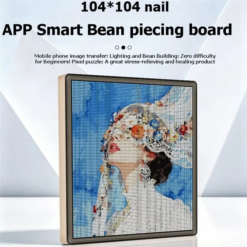 ABDJ-DIY LED Smart Fuse Bead Pegboard App Guided Pattern Light Board Pixel Art Tray Bluetooth APP Animation Programming