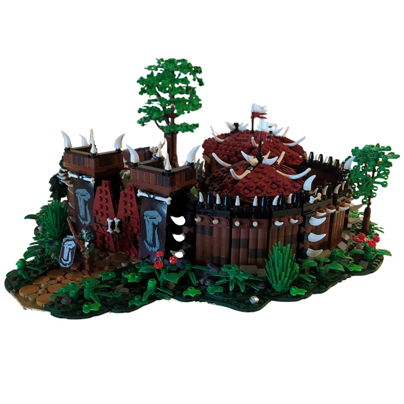 Medieval Castle Model Moc Building Blocks Fantasy Orc Camp Model Technology Bricks DIY Assembly Holiday Construstion Toy Gifts