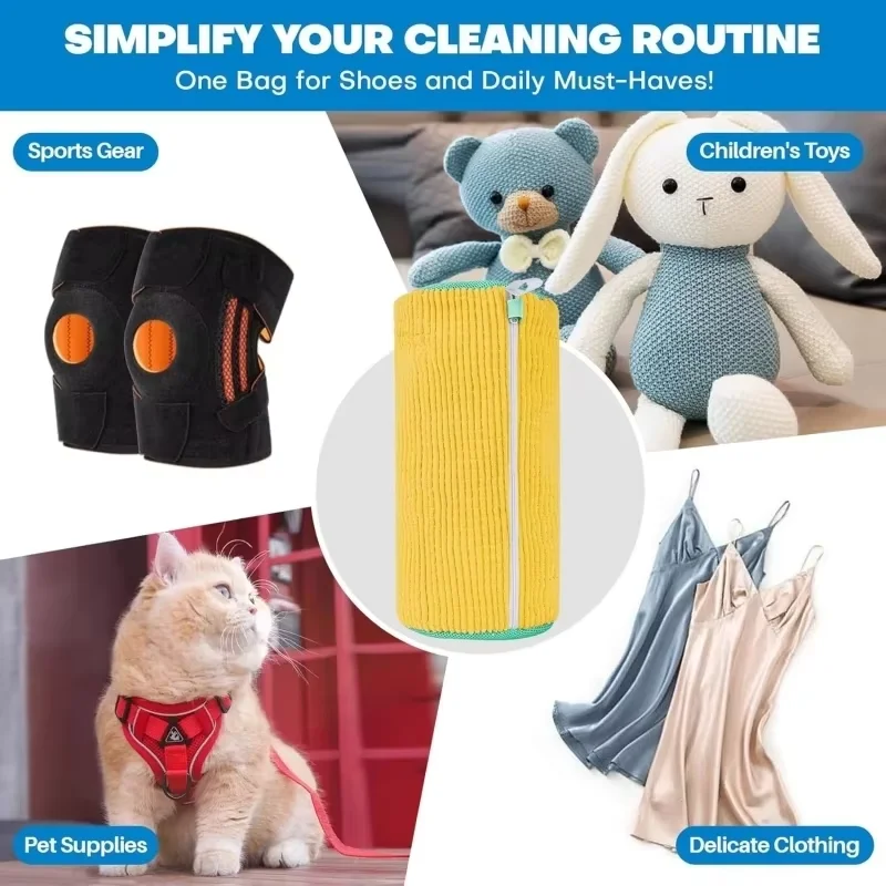 Reusable Shoe Washing Bag For Washer And Dryer Machine Washable Laundry Protector For Sneakers Tennis Shoes With Strap