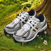 Men's and women's silver N-shaped dad shoes 1906 couple sports running shoes