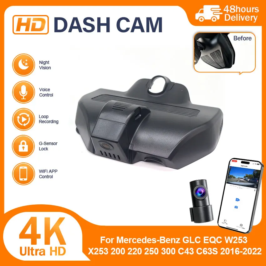 OEM 4K DVR Dash Cam Front Rear Camera Wifi Video Recorder For Mercedes-Benz GLC EQC W253 X253 200 220 250 300 C43 C63S 2016-2022