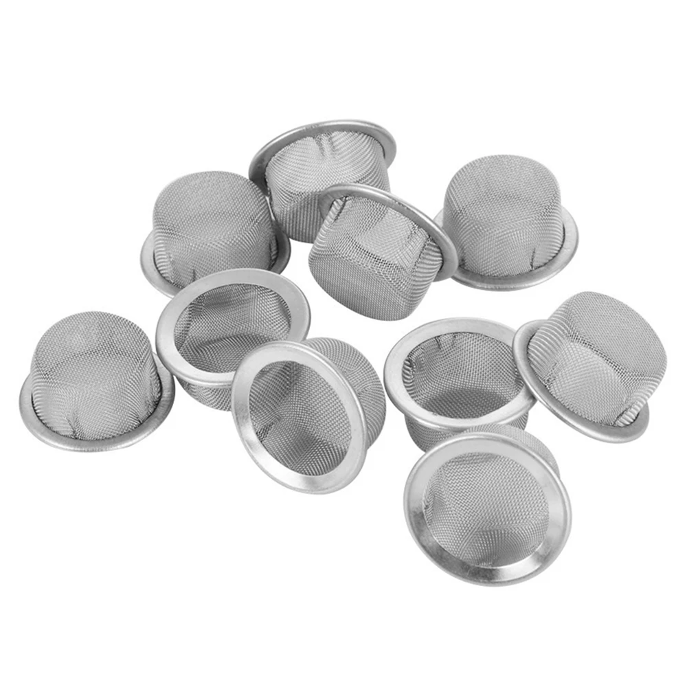 10/20/50PCS Metal Pipe Filter Hat 16mm Stainless Steel Mesh Screen Crystal Tube Strainers Smoking Accessories
