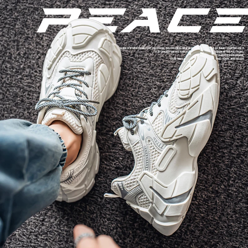 

Casual Sports Shoes for Men Niche Trendy and Thick-soled Anti-slip Strap for All-season Style Shoes for Men Zapatillas Hombre