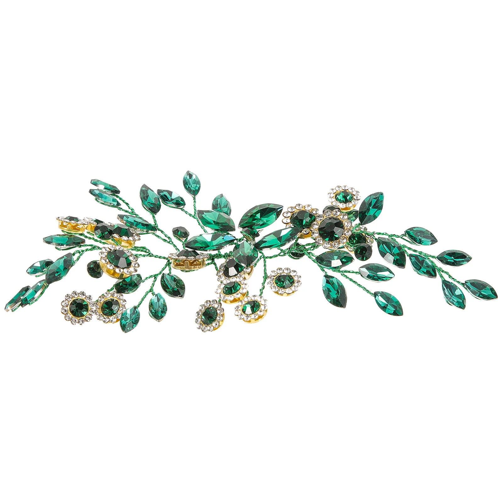 

Elegant Green Crystal Bridal Headpiece Rhinestone Wedding Hair Accessories Bride Hair Vine for Special Occasions