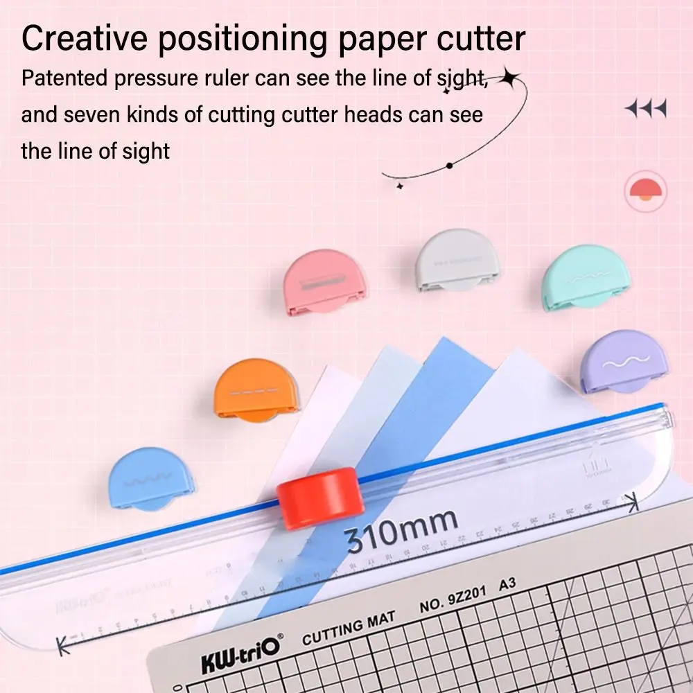 Professional Wtih 7 Types of Edges Paper Trimmer Multi-Function Lightweight Creasing Machine 7-in-1 Paper Cutter Home Office