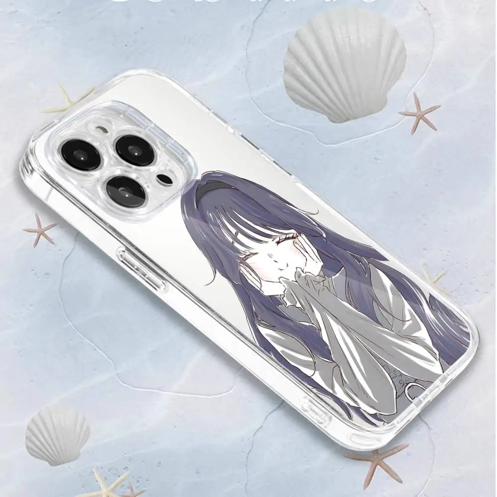 حافظة هاتف Kaoruko Waguri لهاتف iPhone 16,15,14,13,12,11 Pro,Max,Plus,X,XS,XR,SE4,E غطاء ناعم شفاف صغير