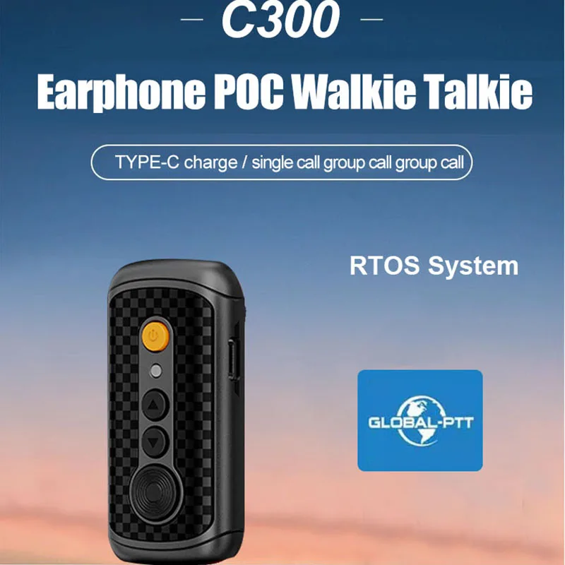 Radio Jaringan ANYSECU C300 4G Sistem RTOS Bekerja dengan Real-ptt atau Global-ptt Mini Poc LTE Radio