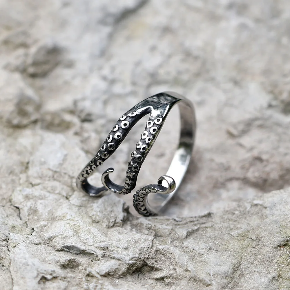 2022 NEW Men's 316L stainless-steel rings Deep Sea Monster Squid Octopus Finger Tentacles ring Jewelry Gifts free shipping